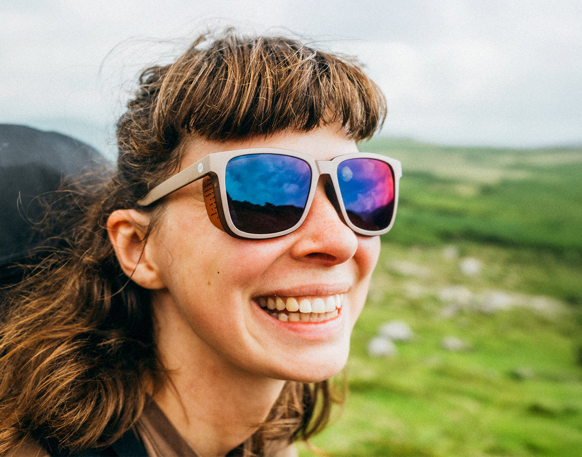 STORY woman backpacking in sunski couloir dune galaxy