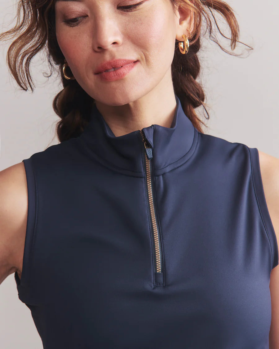 Course to Court Sleeveless Zip Mock