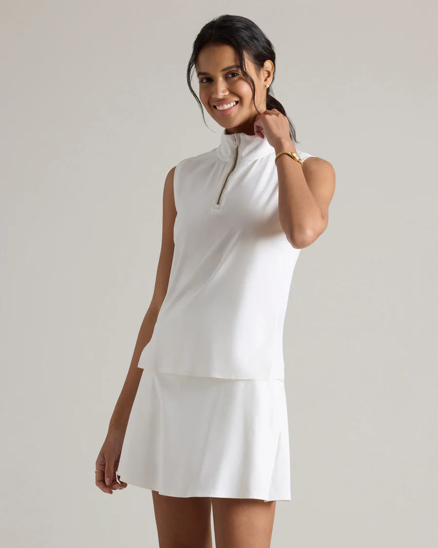 Course to Court Sleeveless Zip Mock