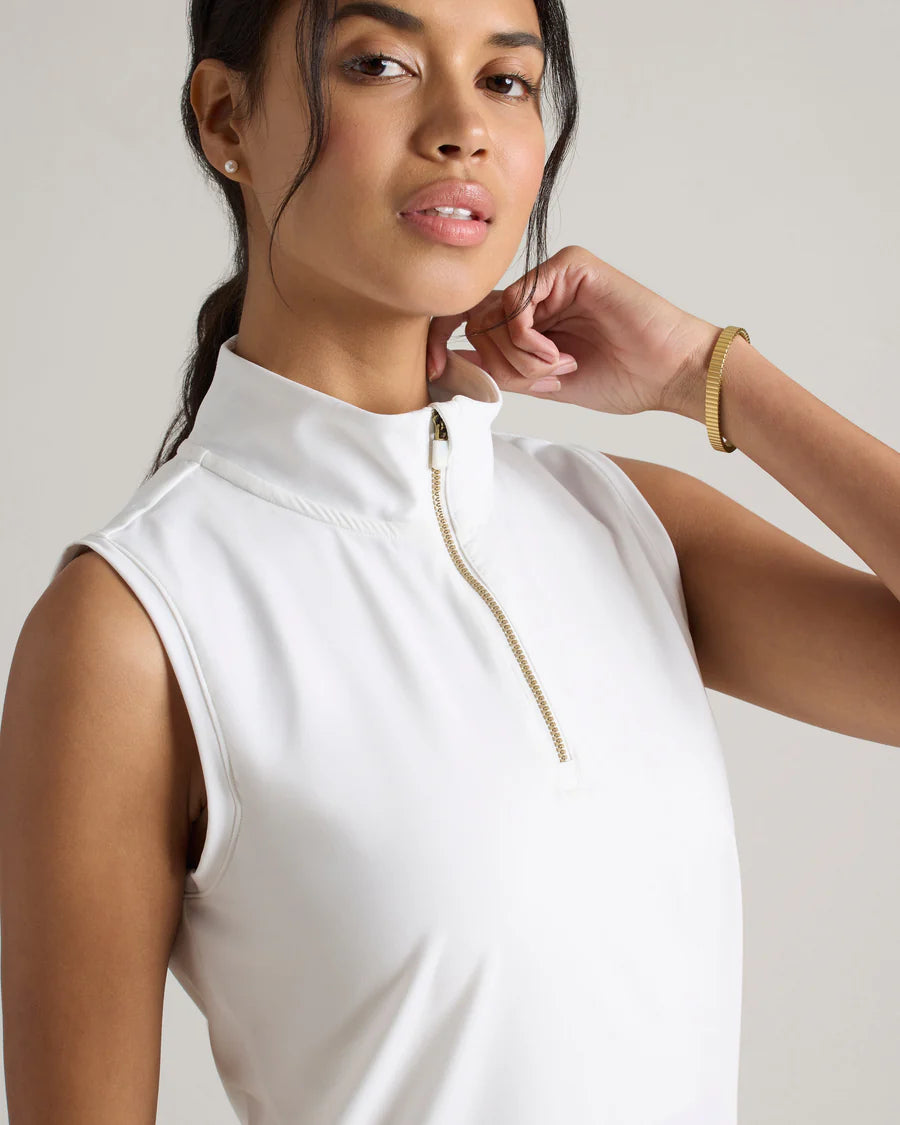 Course to Court Sleeveless Zip Mock