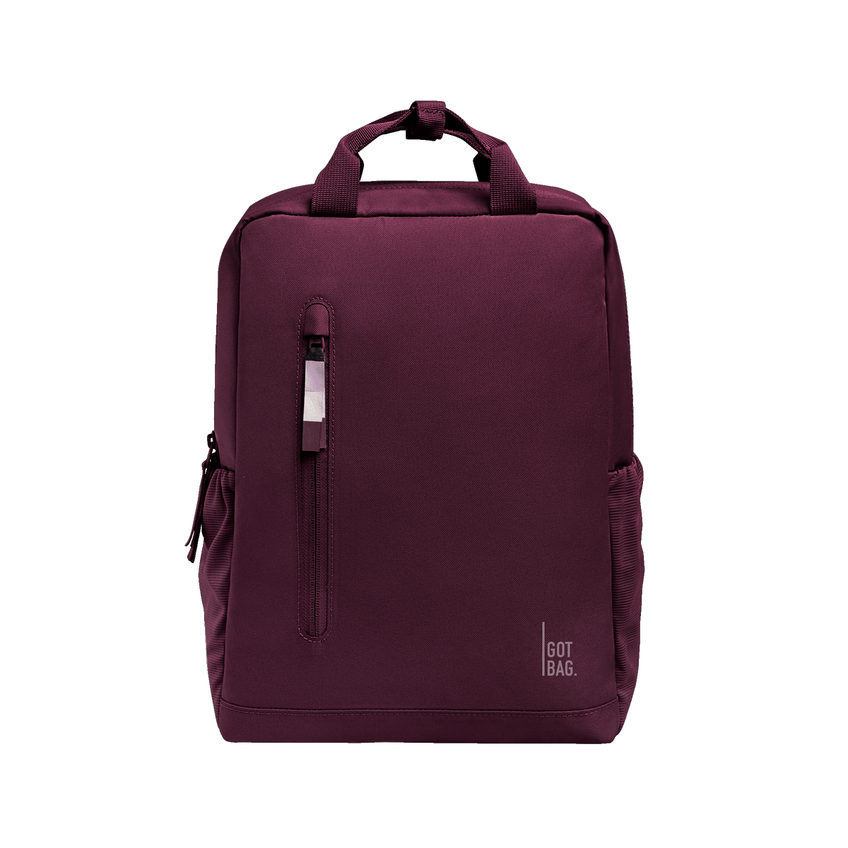 DAYPACK 2.0 MONOCHROME EDITION backpack in kraken (Wine Red), studio shot, front view.