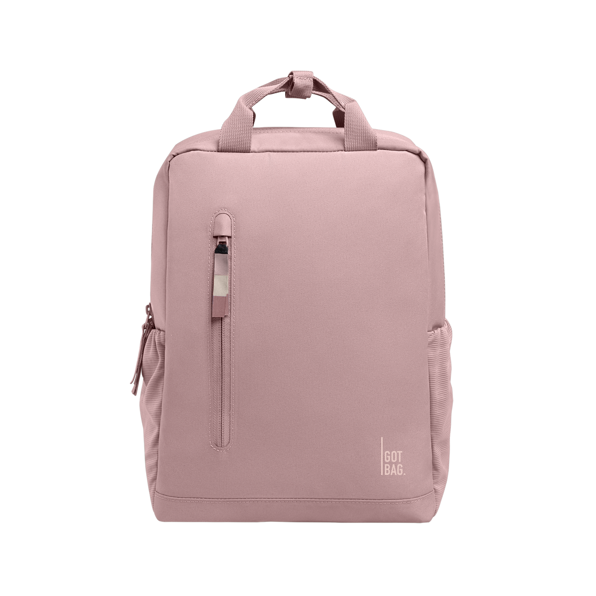 DAYPACK backpack in red-sand (Pastel Light Pink), studio shot, front view.