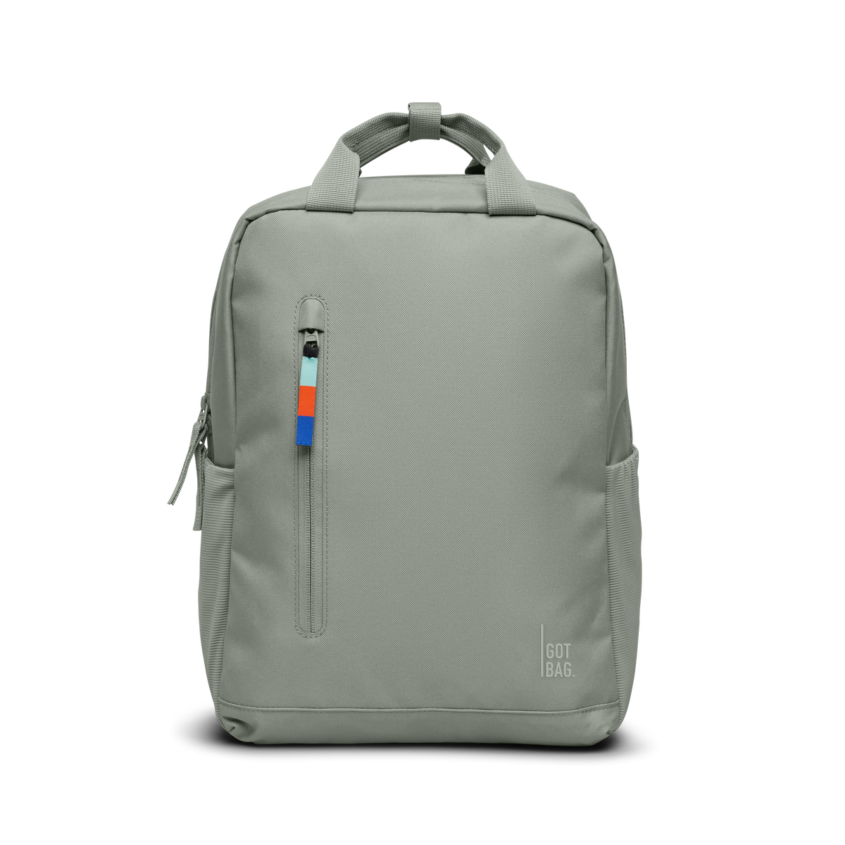 DAYPACK backpack in bass (Sage Green), studio shot, front view.