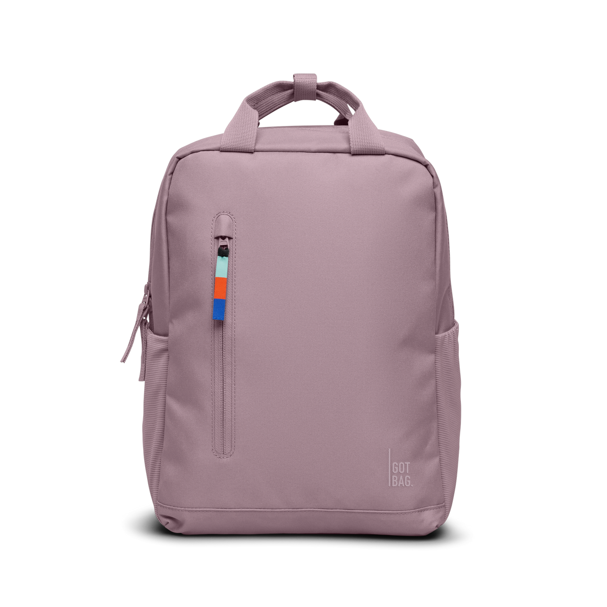 DAYPACK 2.0 backpack in calamary (Dusty Rose), studio shot, front view.