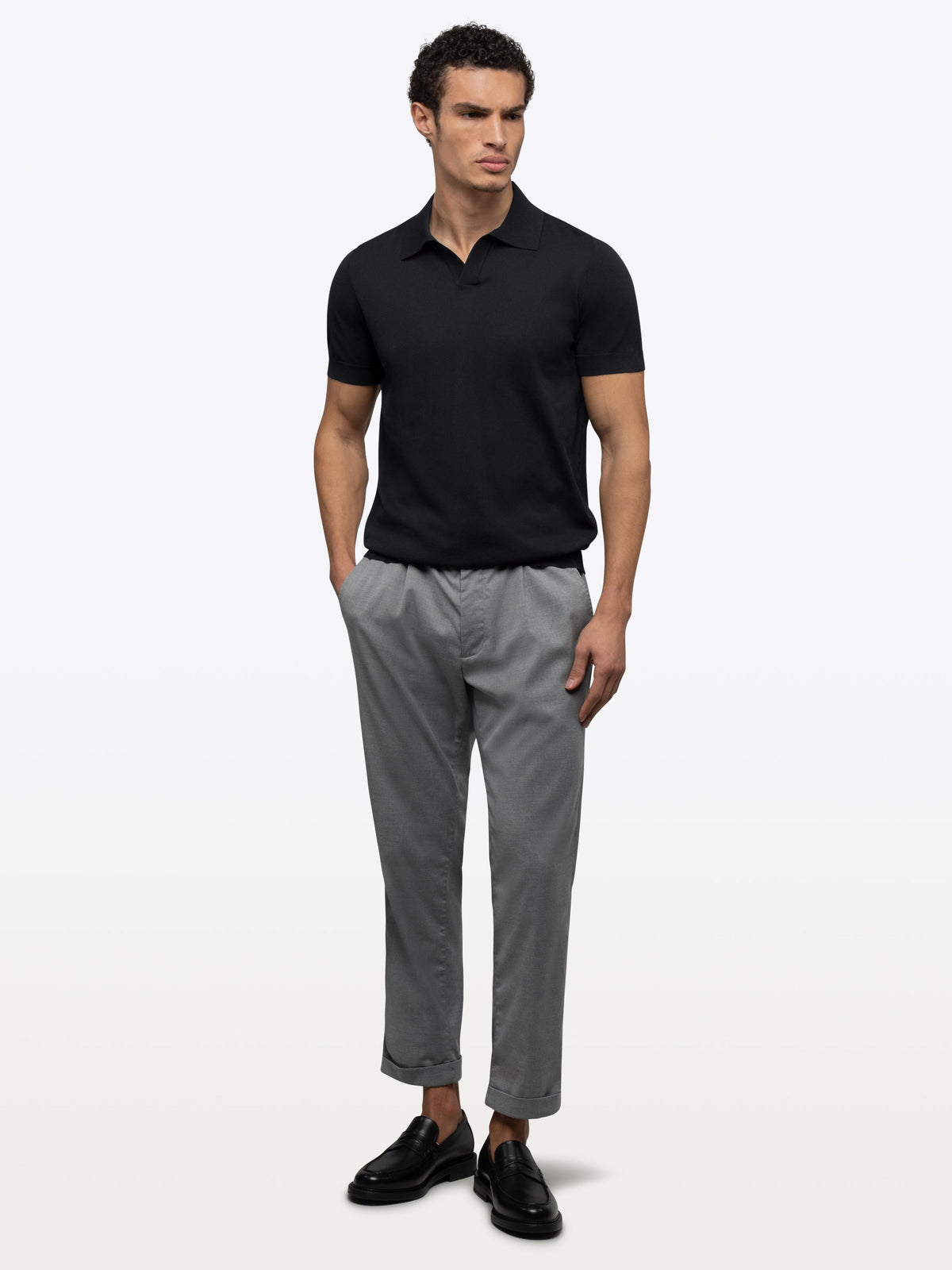 Riviera Knit Polo | Black Signature-Fit