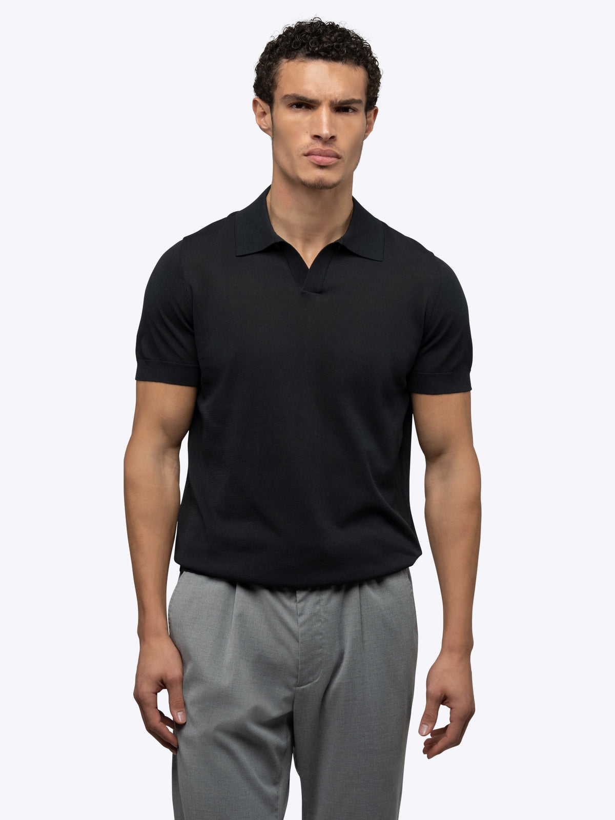 Riviera Knit Polo | Black Signature-Fit