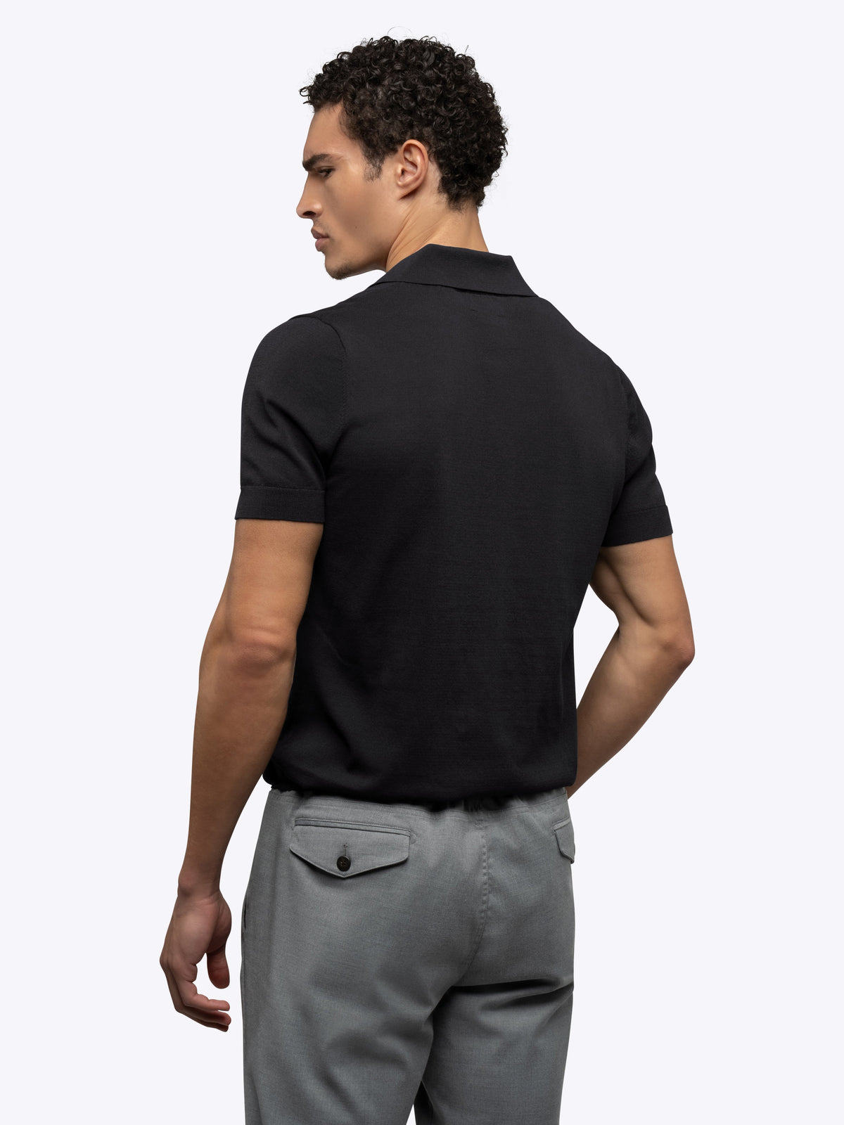 Riviera Knit Polo | Black Signature-Fit