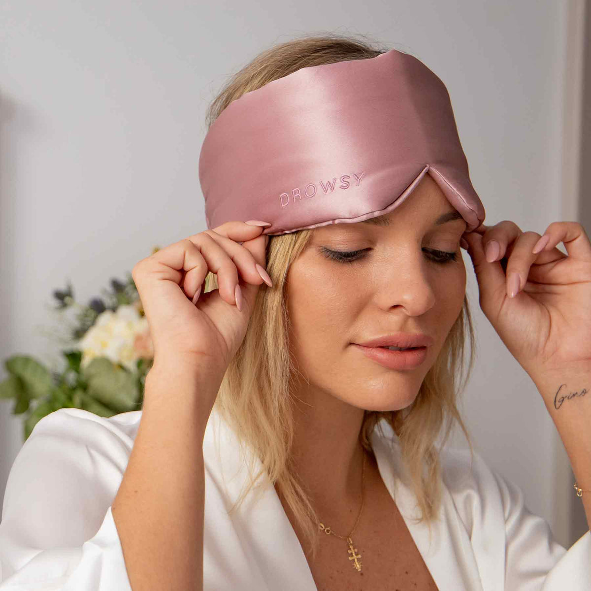 Silk Sleep Eye Mask - Damask Rose