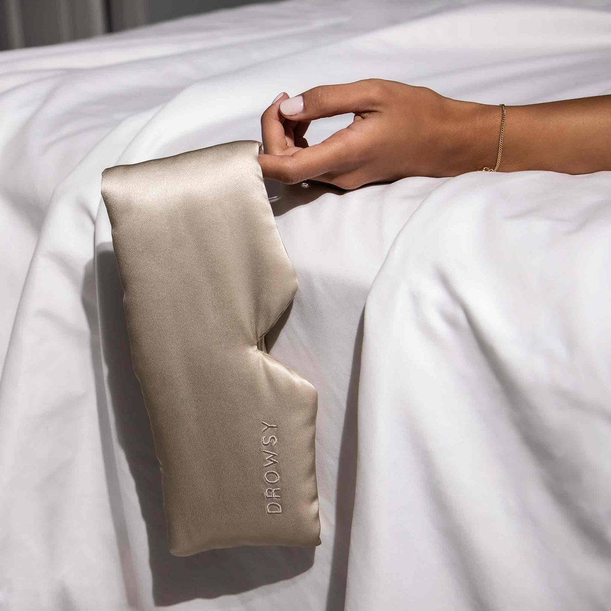 Silk Sleep Eye Mask - Dusty Gold