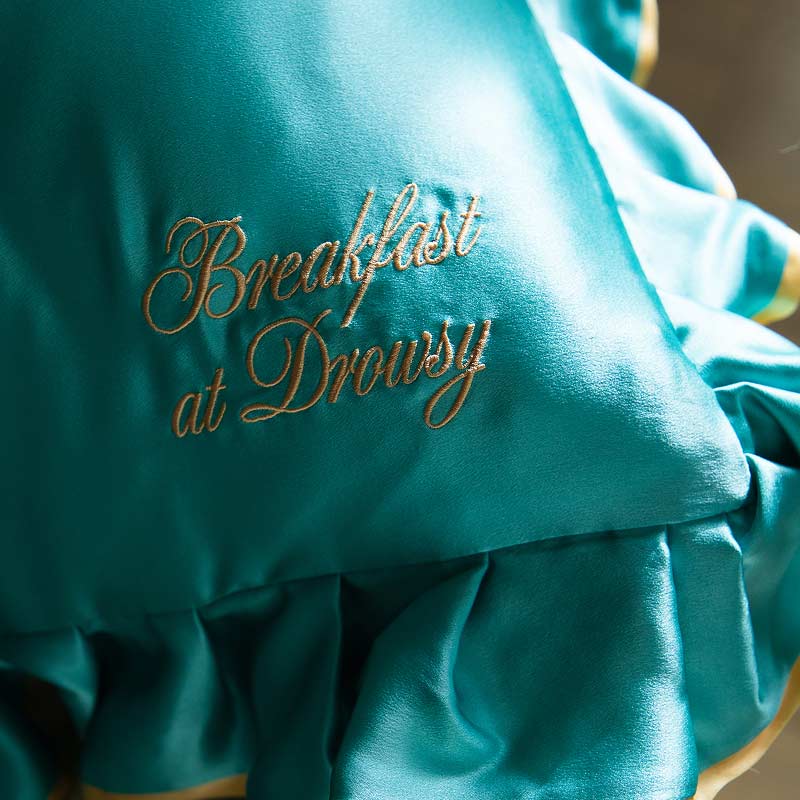 Breakfast at Drowsy - Turquoise Pillowcase