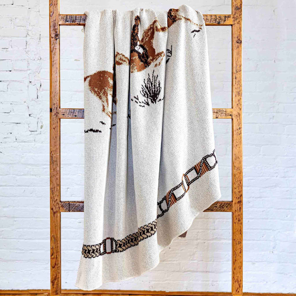 In2Green Eco Throw Equestrian Full Gallop - Cotton Sustainable Knit Traditional Throw Blanket 601570195099 BL01EFG1