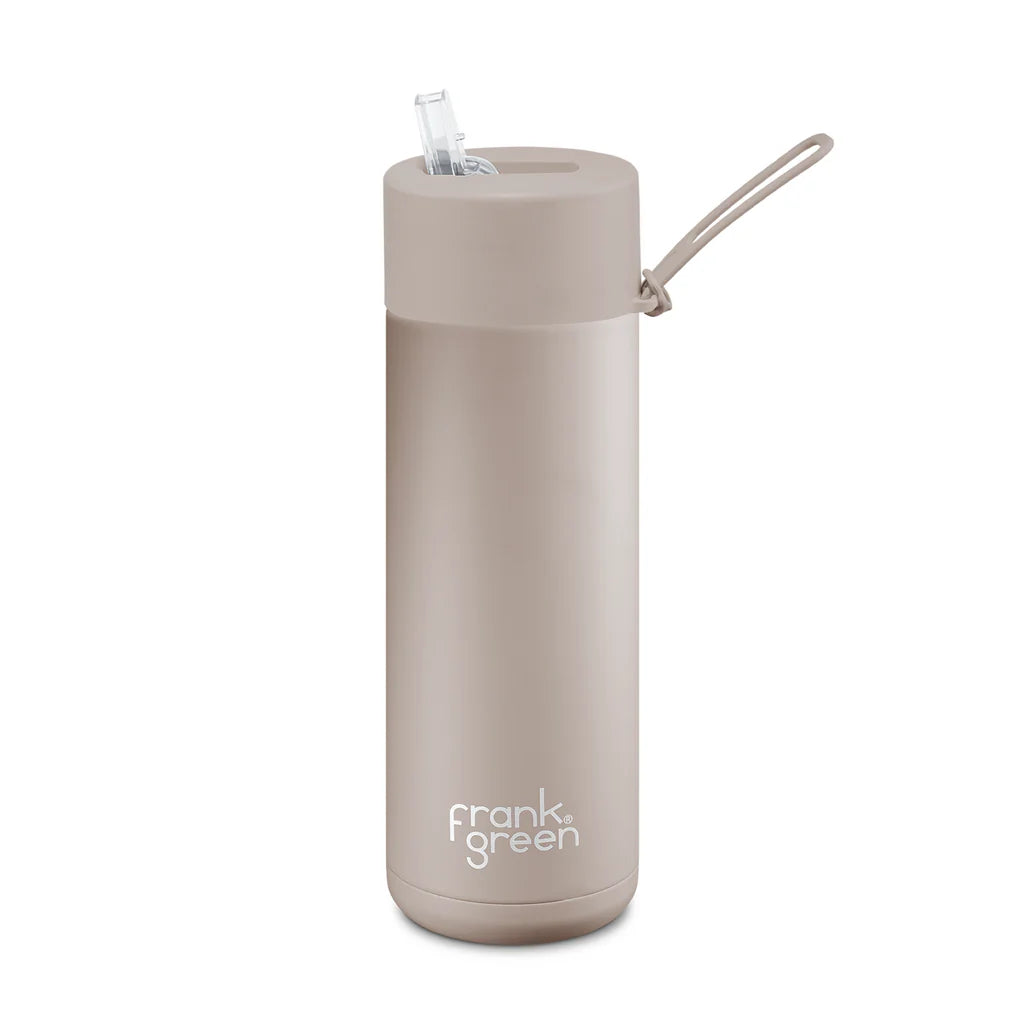 Ceramic Reusable Bottle - Flip Straw Lid