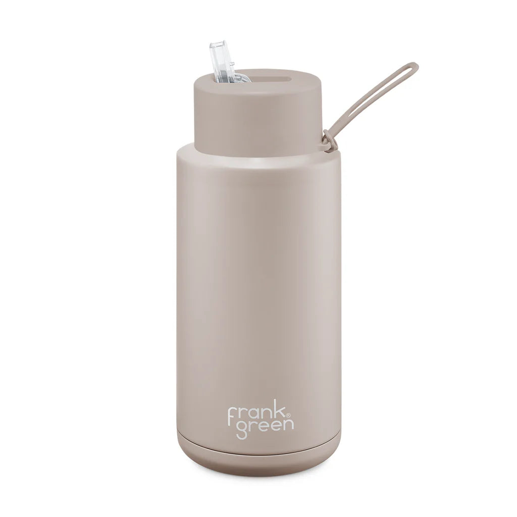 Ceramic Reusable Bottle - Flip Straw Lid