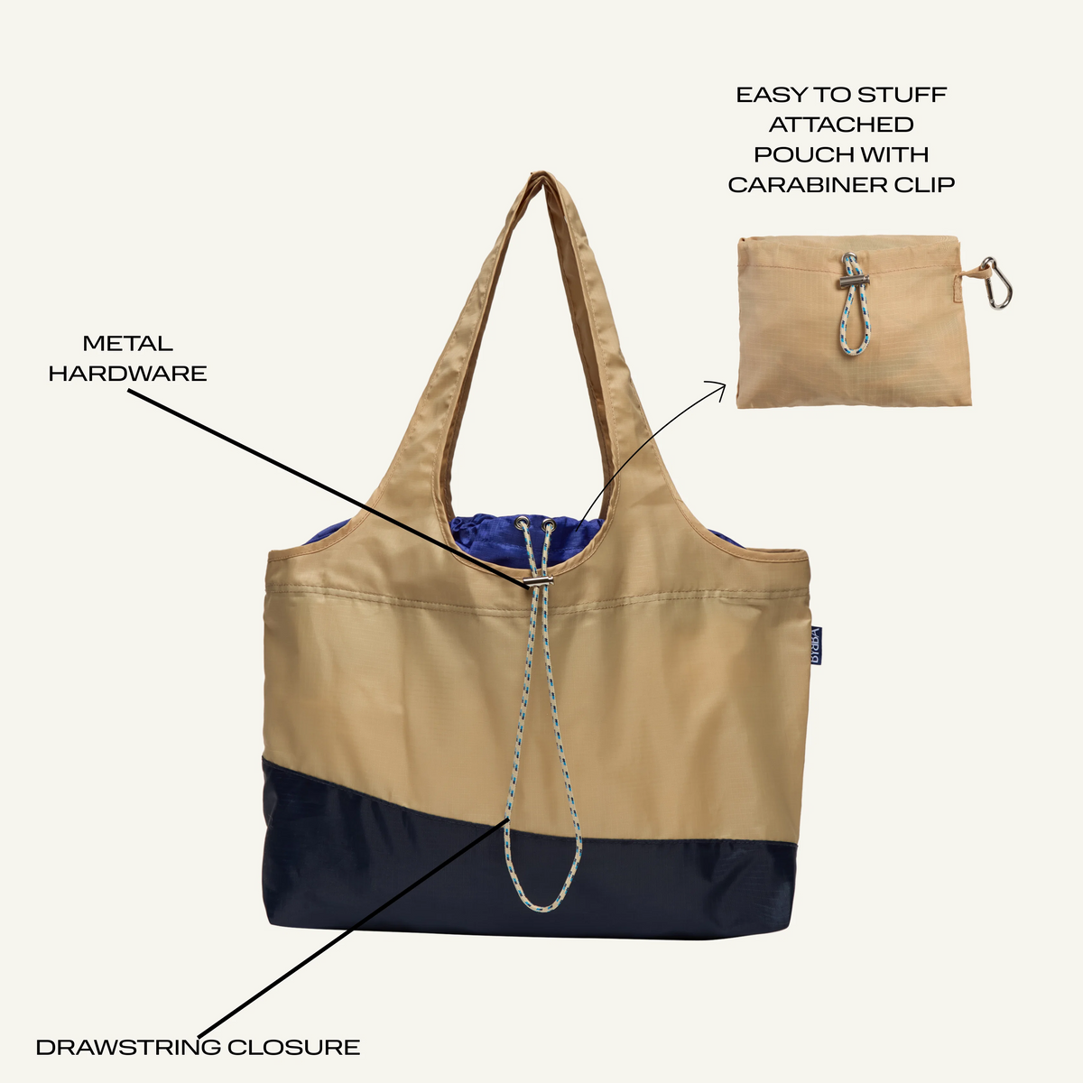 THE BIG SUR PACKABLE TOTE BAG / SAND