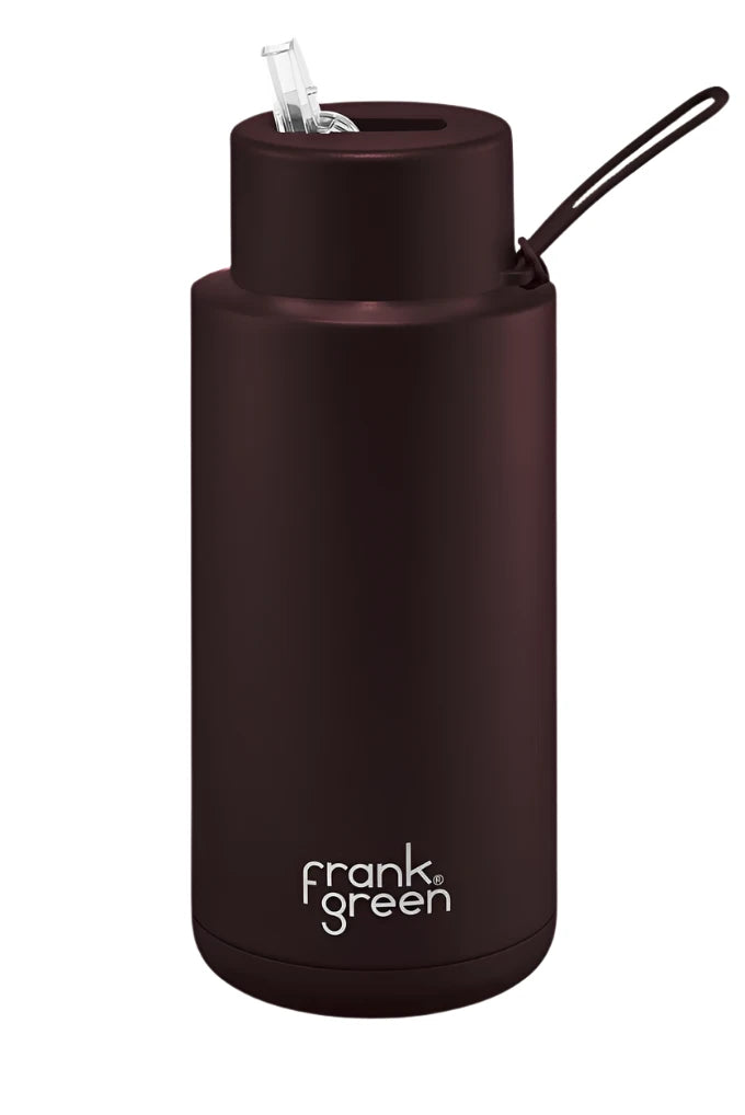 Ceramic Reusable Bottle - Flip Straw Lid