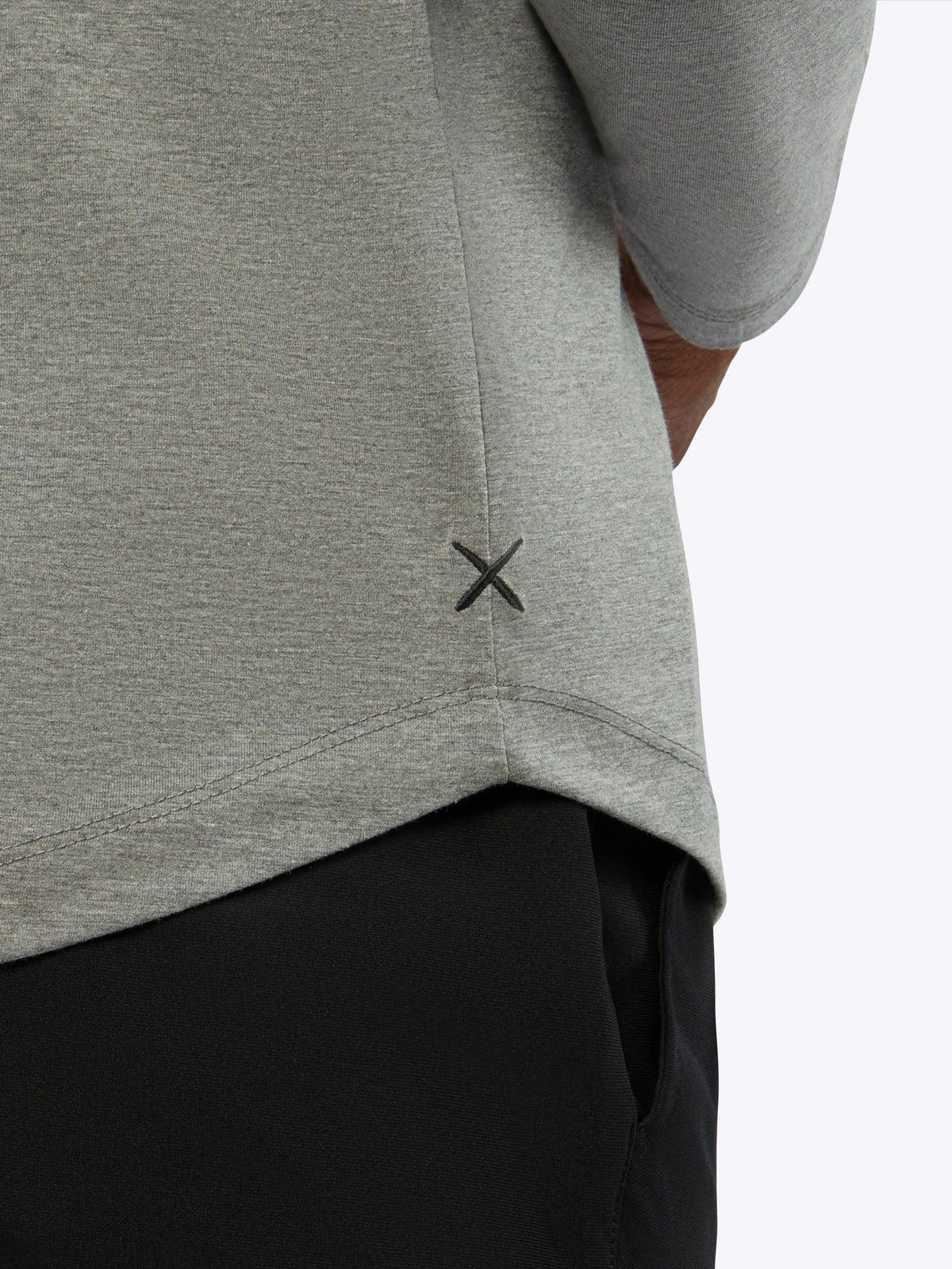 AO Long Sleeve Curve-Hem Tee | Heather Grey Signature-fit PYCA Pro®
