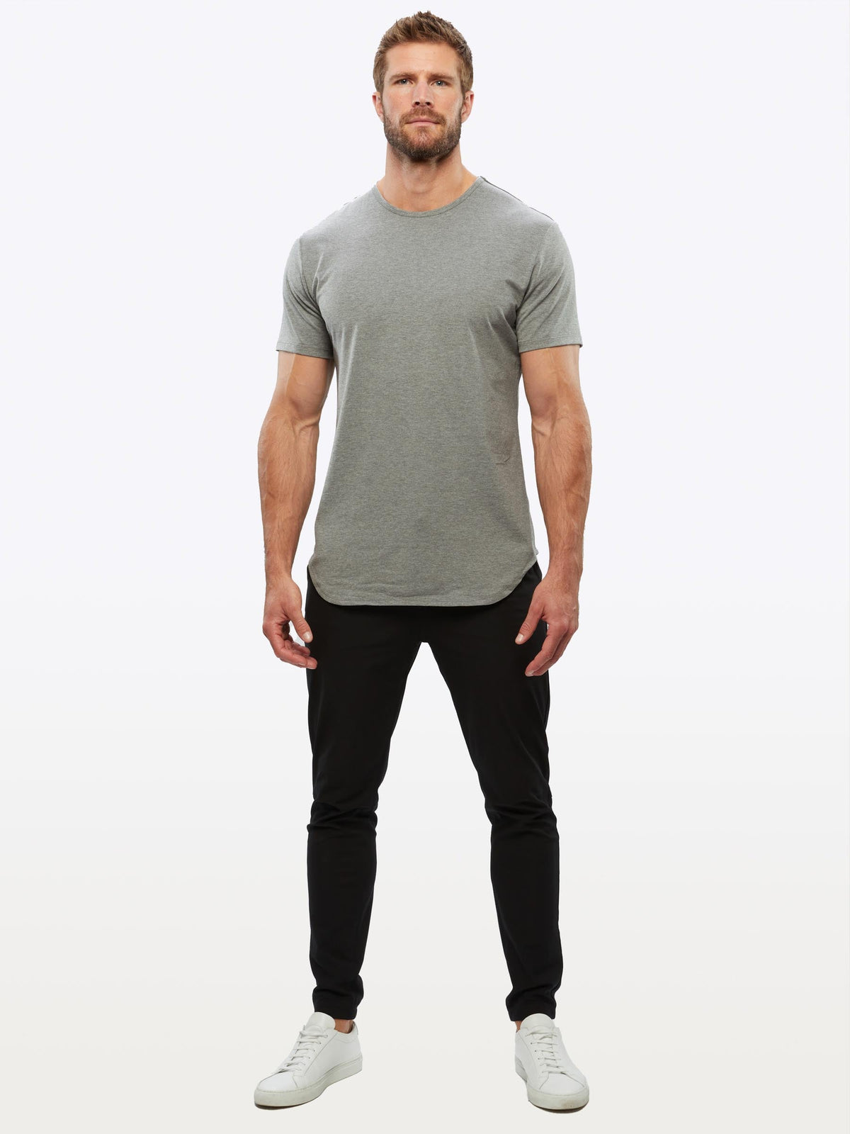 AO Elongated Tee | Heather Grey Signature-fit PYCA Pro®