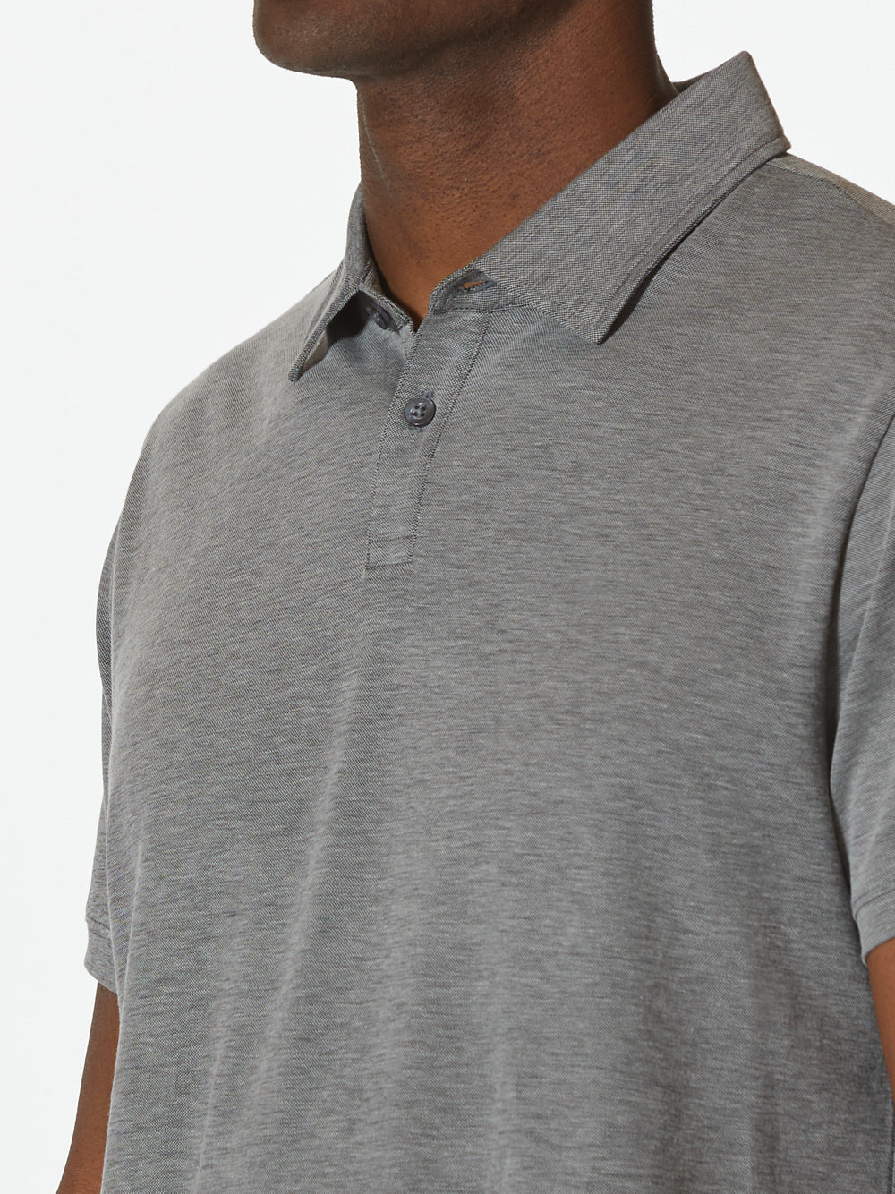 Universal COZ Polo | Heather Black Classic-fit Pima Cotton Blend