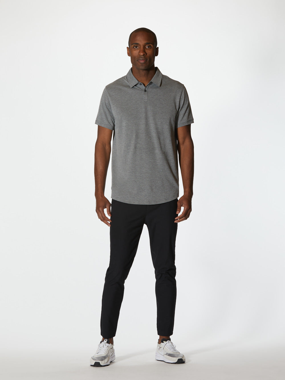 Universal COZ Polo | Heather Black Classic-fit Pima Cotton Blend