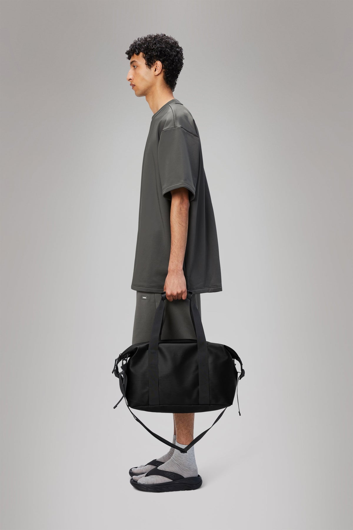 Rains Hilo Weekend Bag Small Weekender 84 Black Grain