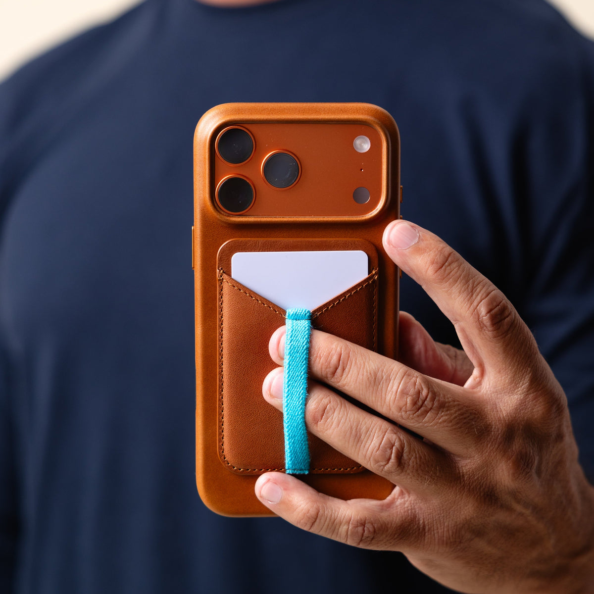 The Minimalist Full-Grain Leather iPhone 17 Pro MagSafe Case - Saddle Tan