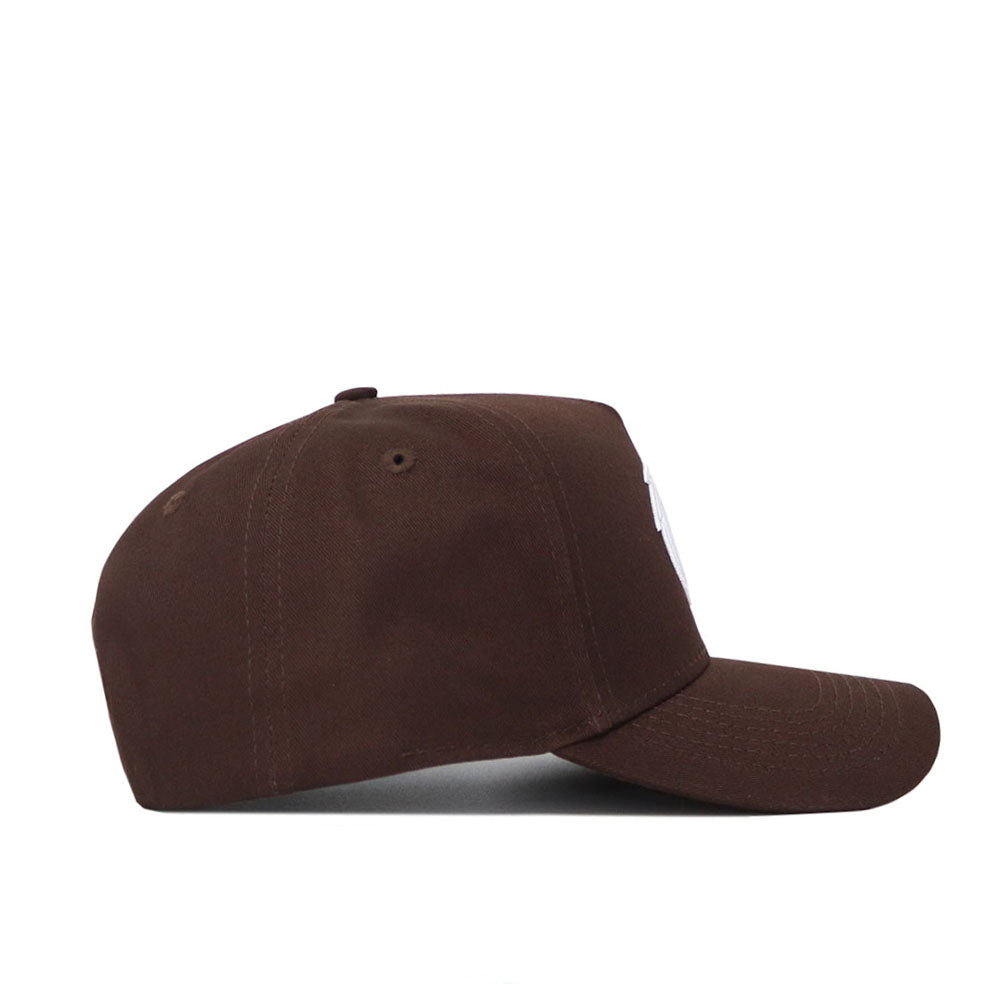 The Boise State Americano Hat, a high-quality brown snapback with a curved brim and rounded crown, is shown from the side on a plain white background.