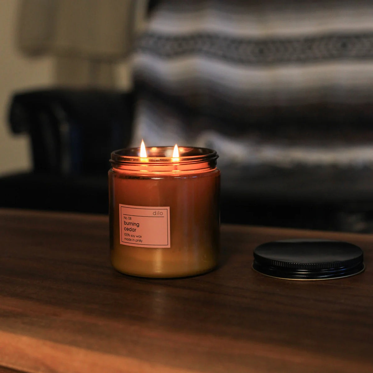 No. 08 Burning Cedar - Amber Glass Collection