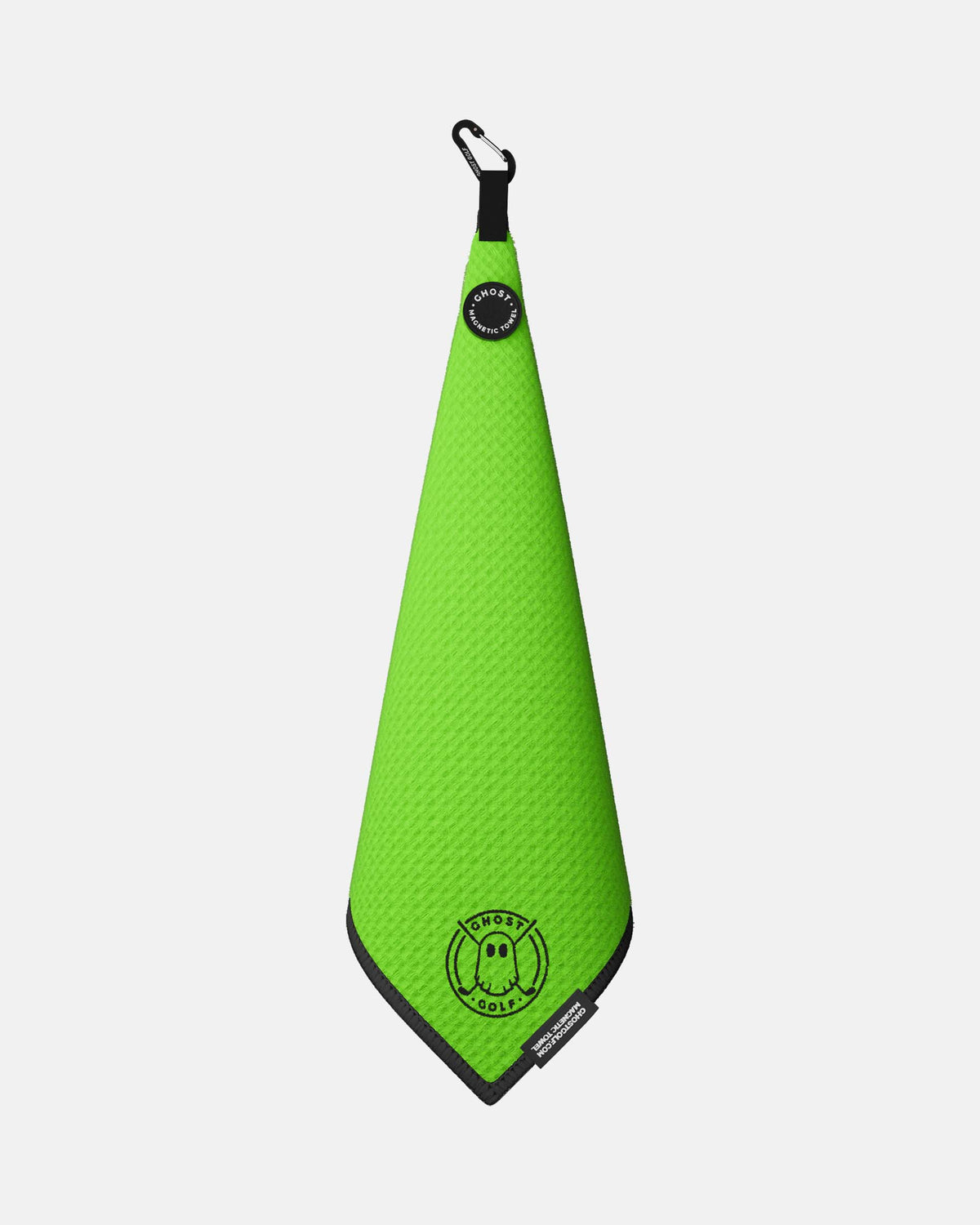 Greenside Towel with Magnet Patch and Carabiner Neon Green#color_neon-green