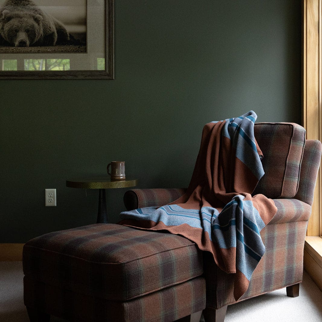 in2green Eco Throw Cotton Sustainable Knit Throw Blanket | Lodge Stripe