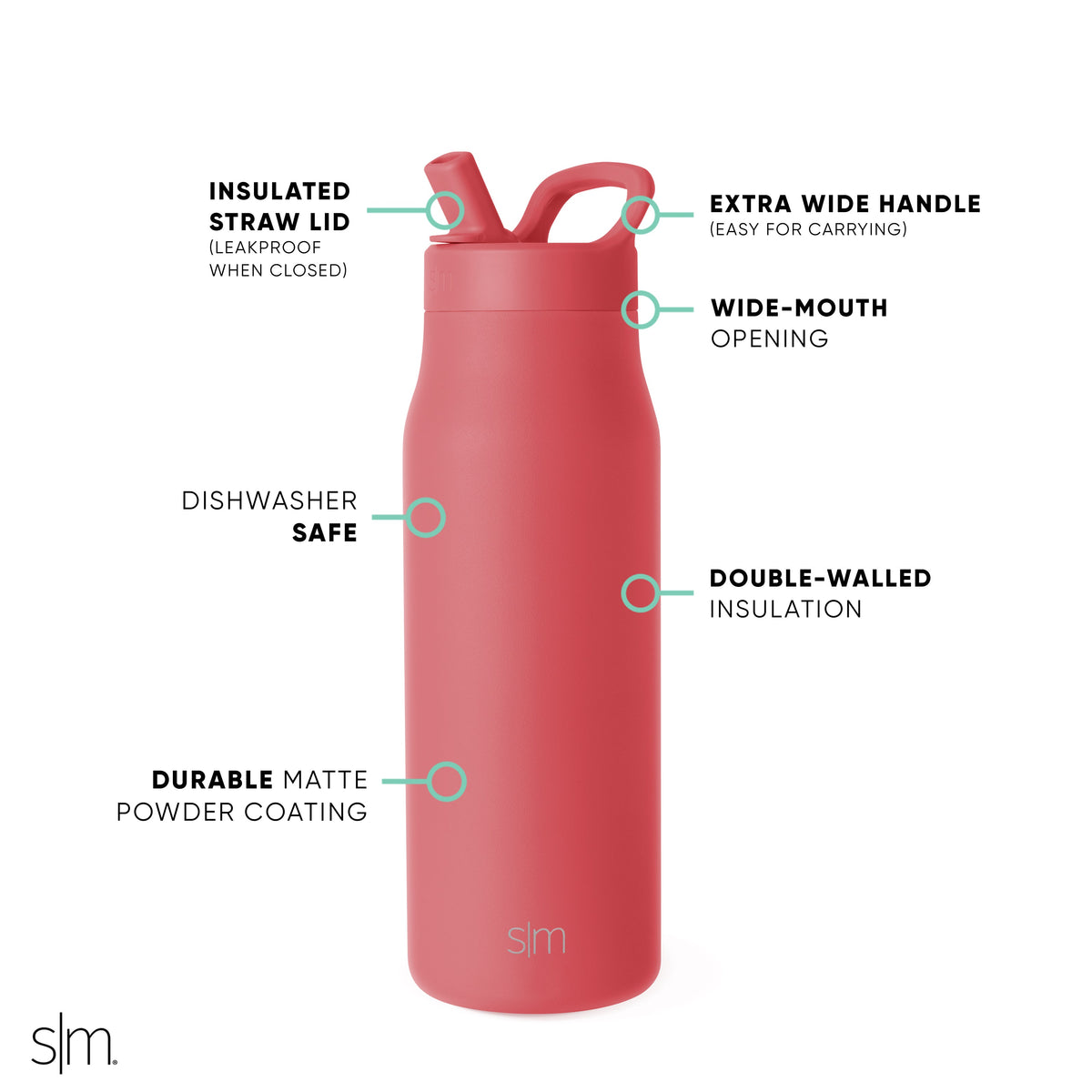 Mesa with Straw Lid - 34oz - Spiced Coral
