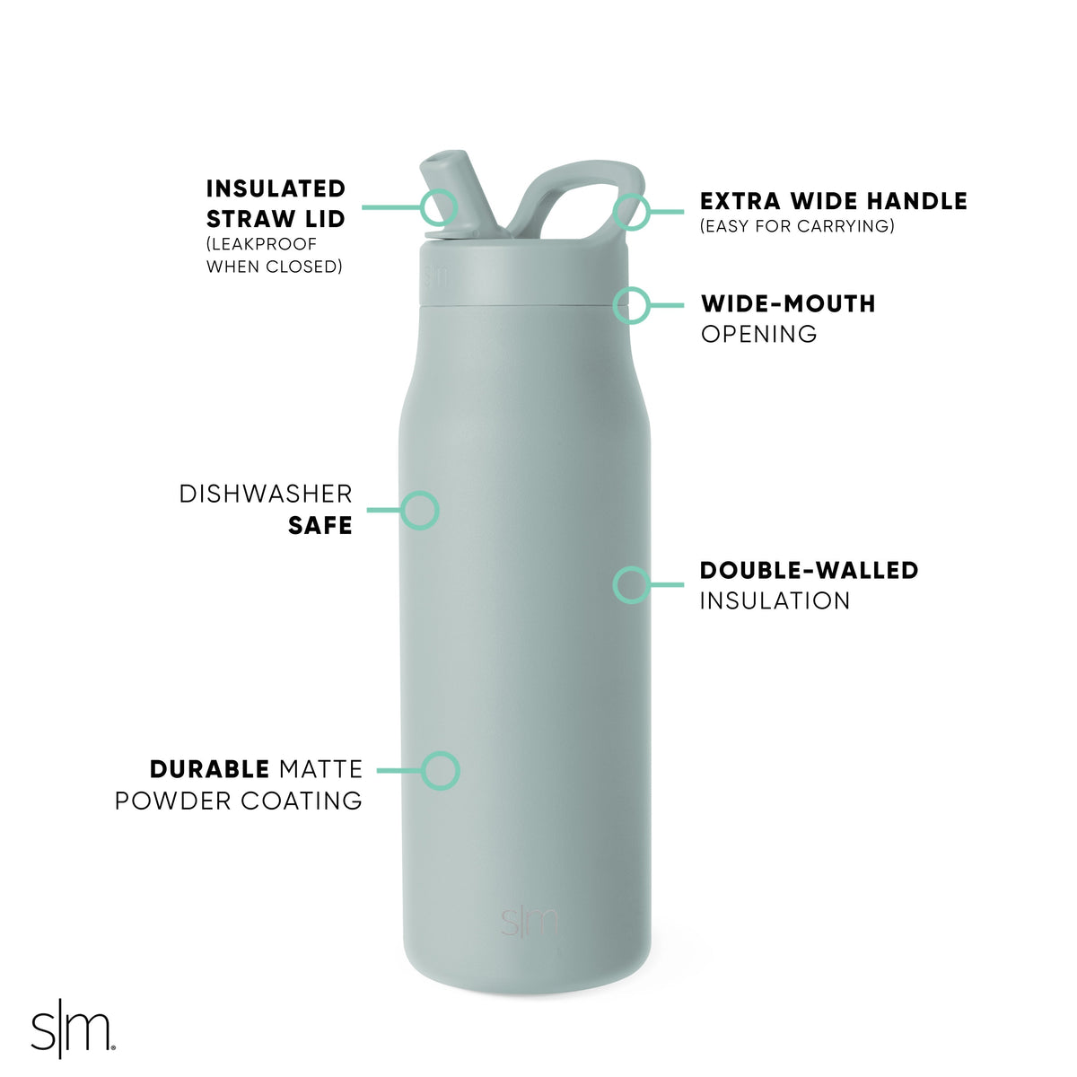 Mesa with Straw Lid - 34oz - Sea Glass Sage