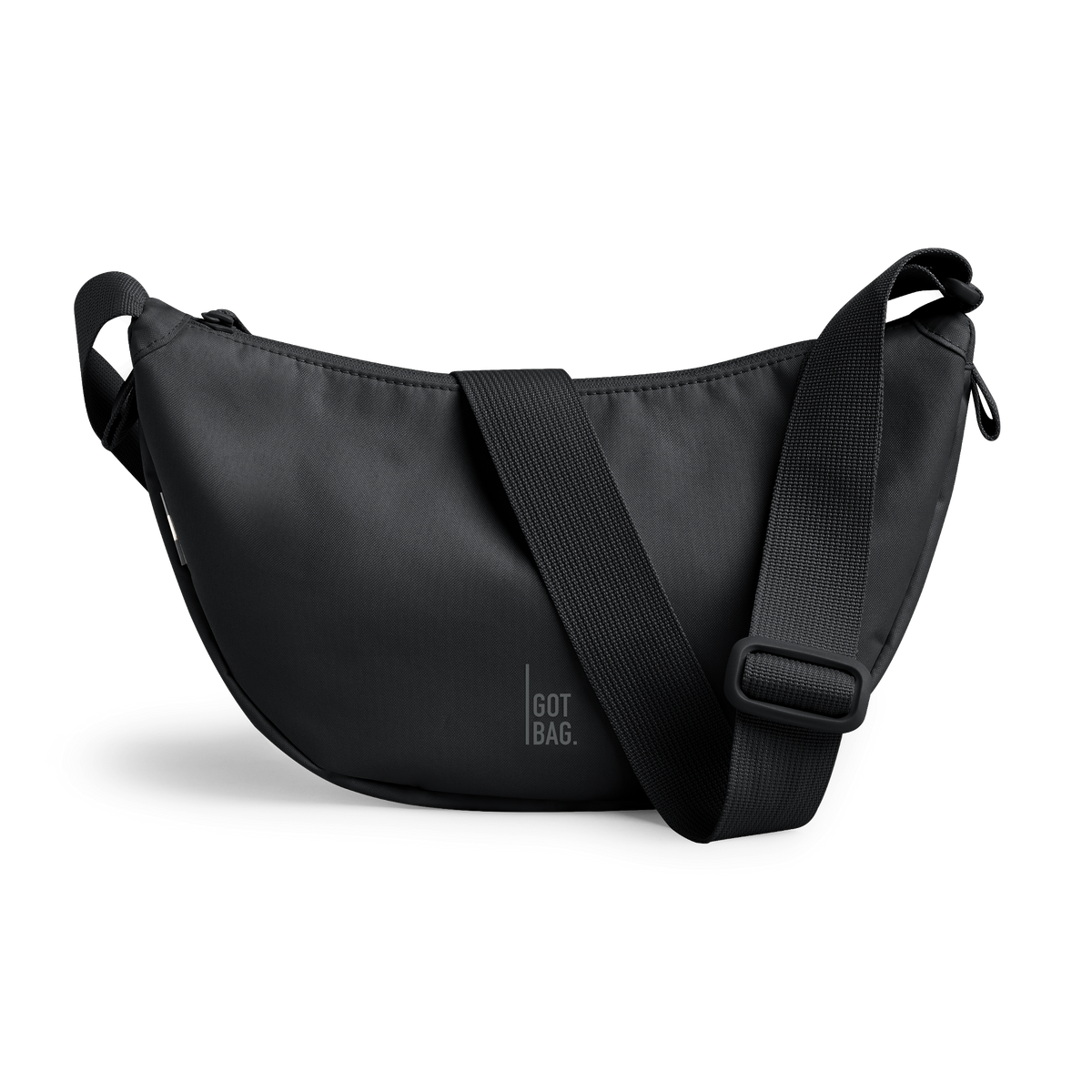 MOON BAG SMALL Monochrome Edition bag in black (Black), studio shot, front view.