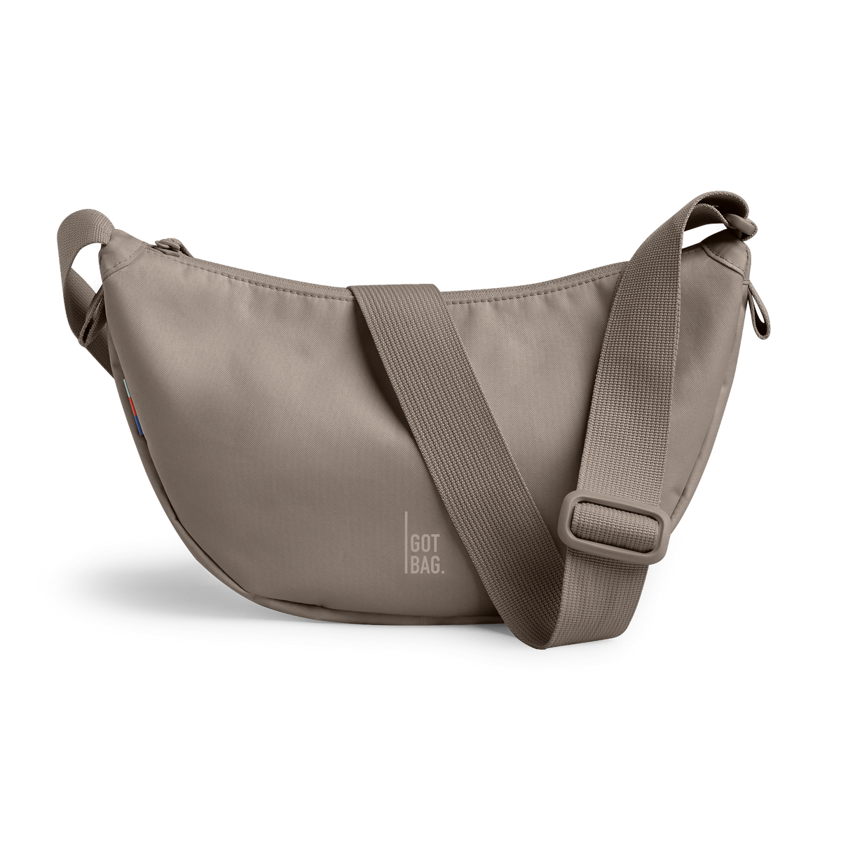 MOON BAG bag in seal (Dark Beige Tone), studio shot, front view.