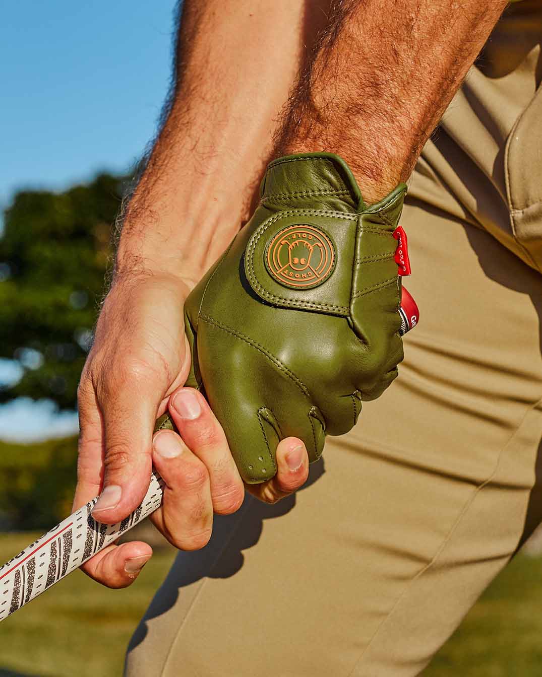 Ghost Golf AAA Cabretta Golf Glove Color Olive Green
