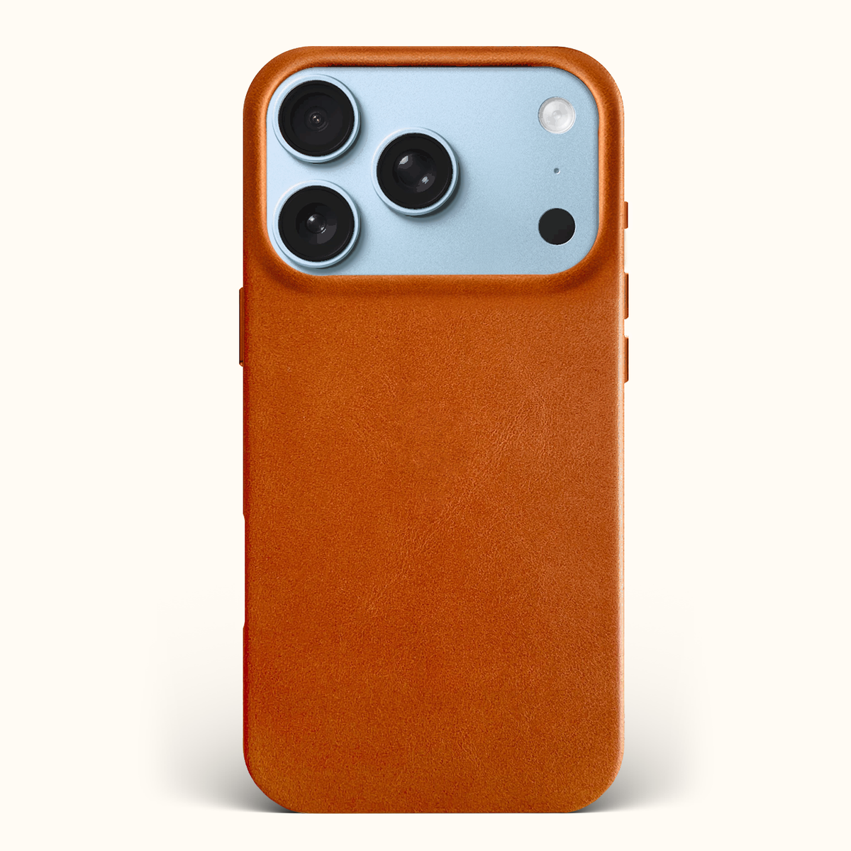 The Minimalist Full-Grain Leather iPhone 18 Pro Max MagSafe Case - Saddle Tan