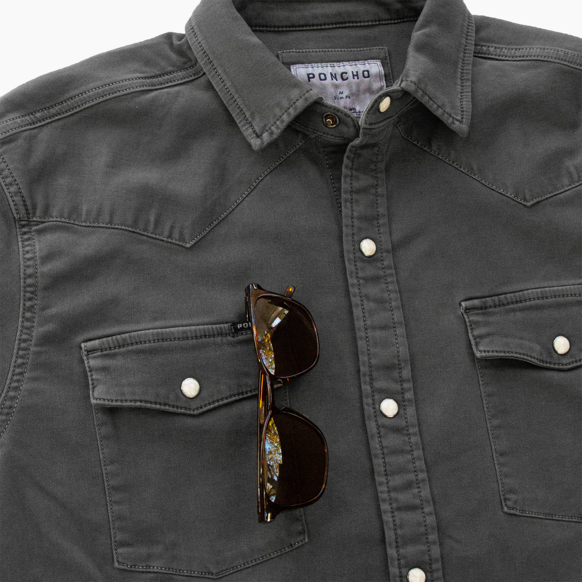 sunglasses holder on the matamorros shirt
