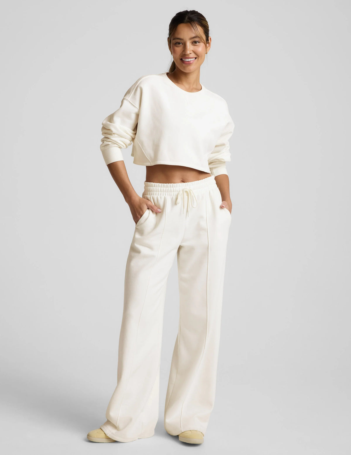 LuxeFleece Pintuck Wide Leg Pant