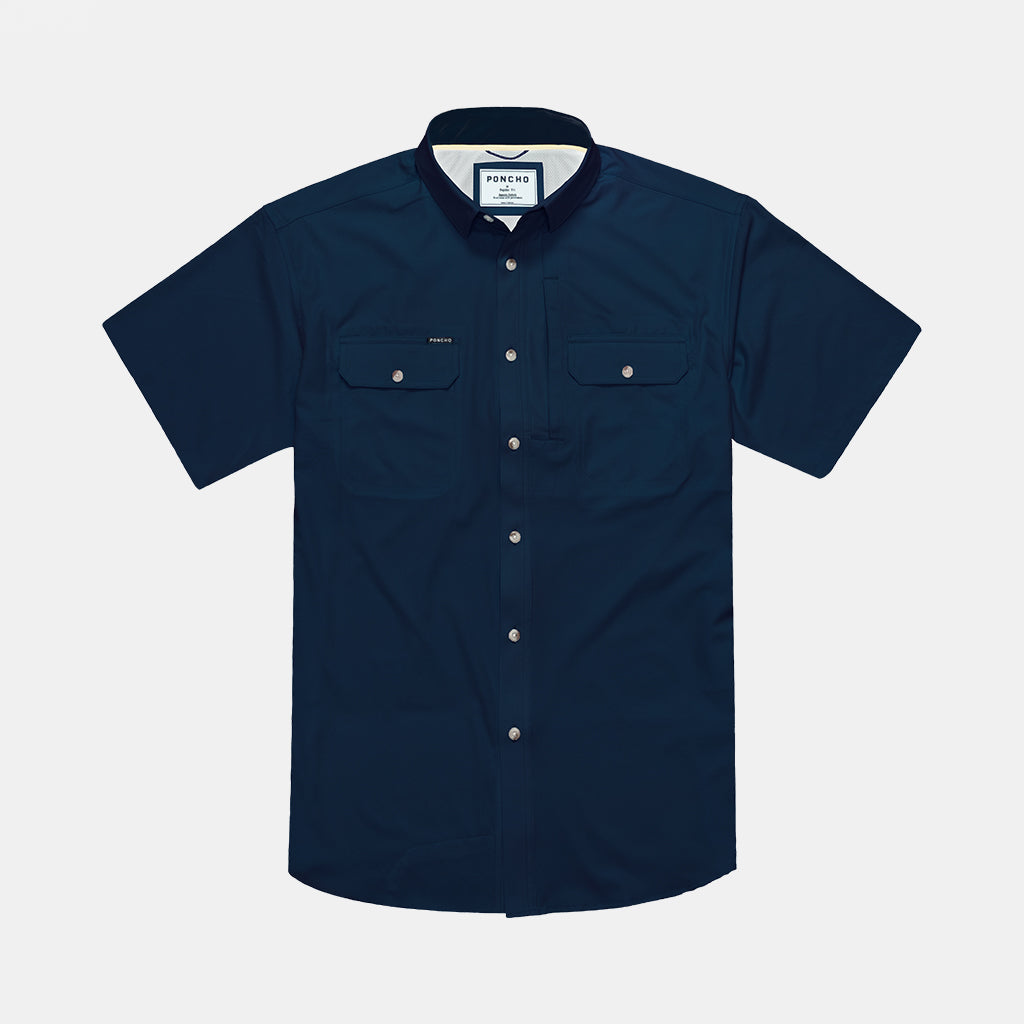 navy short sleeve shirt