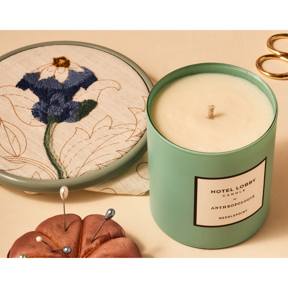 Needlepoint Candle