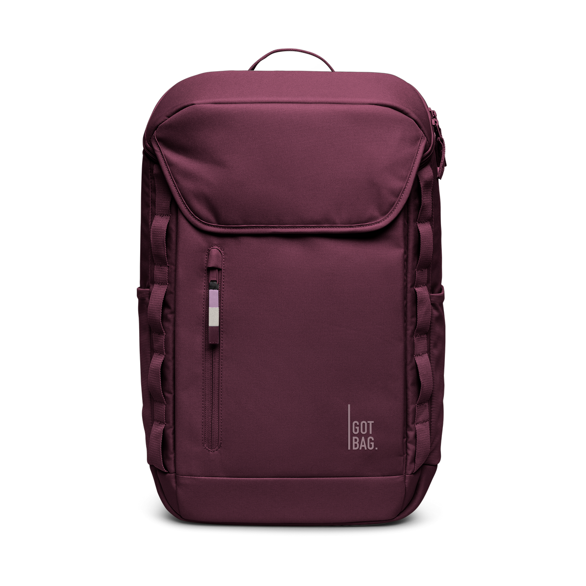 PRO PACK Monochrome Edition backpack in kraken (Wine Red), studio shot, front view.