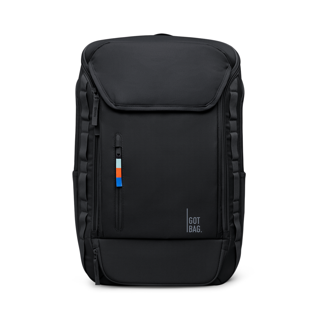 PRO PACK TRAVEL backpack in black (Black), studio shot, front view.