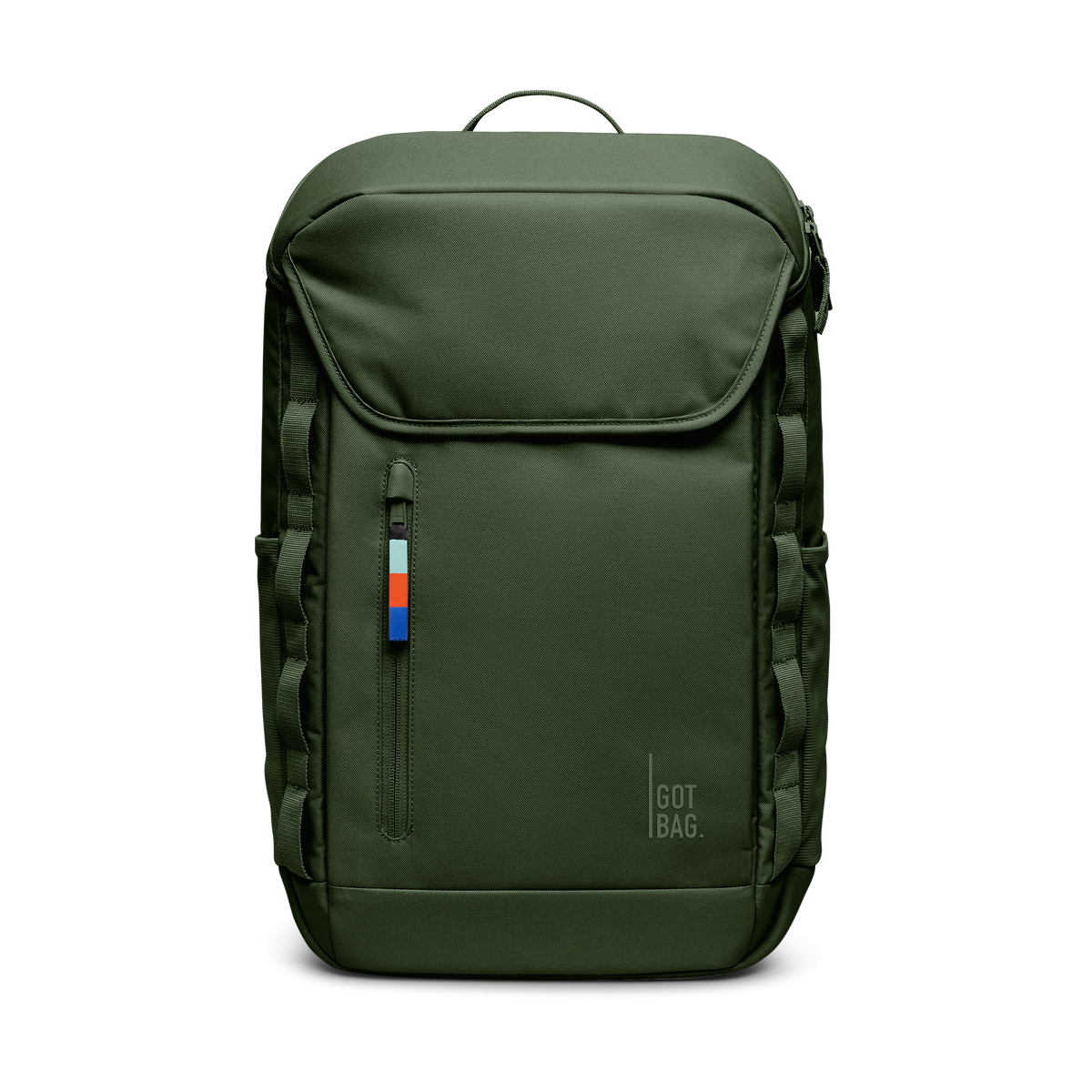 PRO PACK backpack in seafloor (Deep Dark Green), front view.