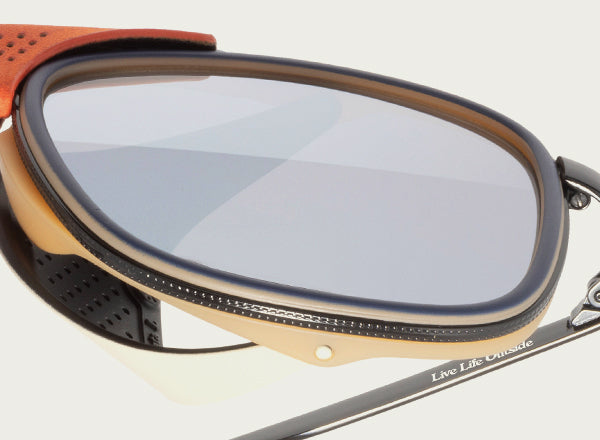 RICH sunski ferrata sunglasses close up of metal materials