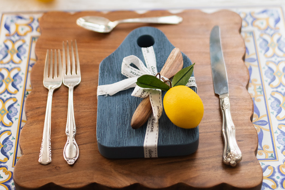 Mini Appetizer Board, Small, Denim Blue