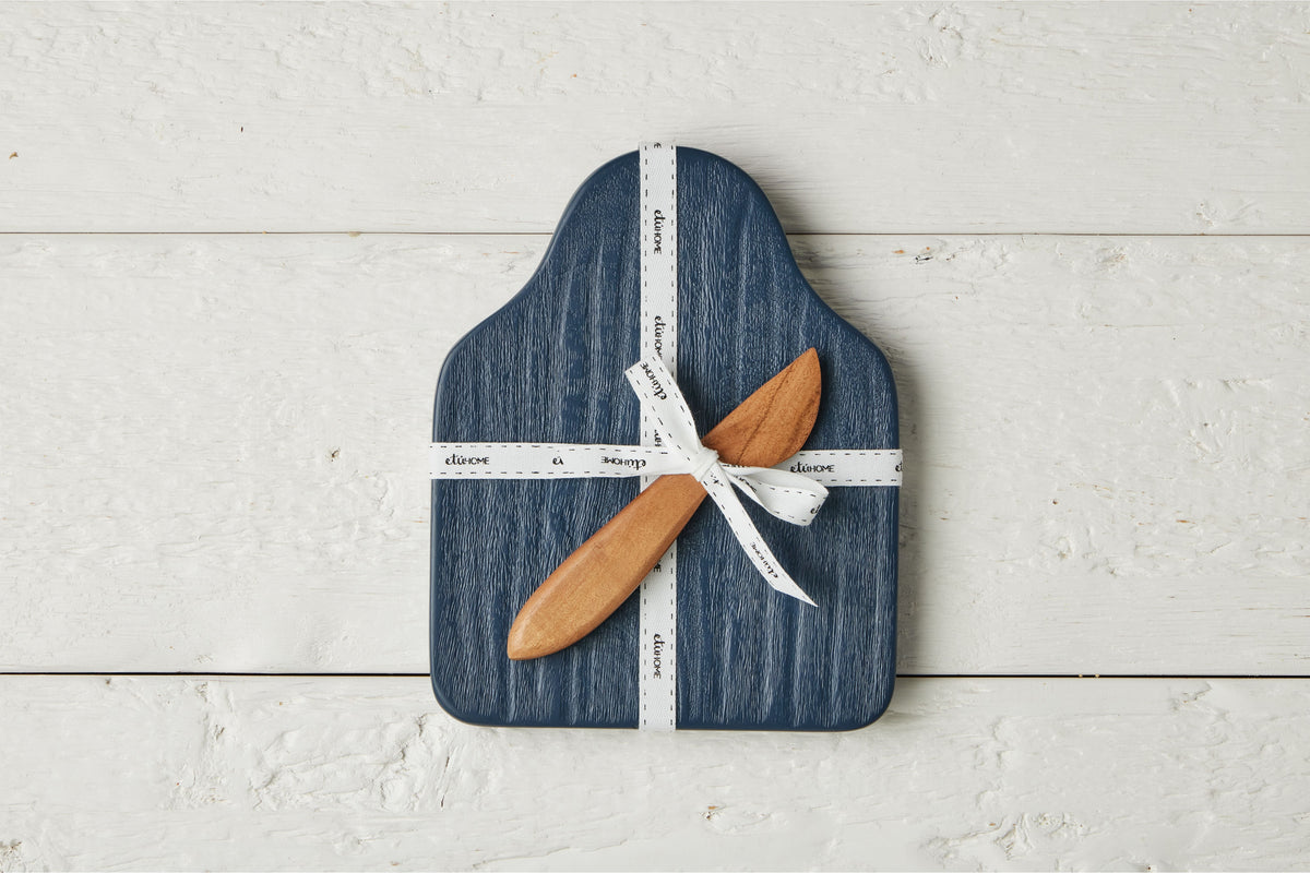 RMN218EB4 etuhome Medium Tasting Board with Spreader Navy Blue