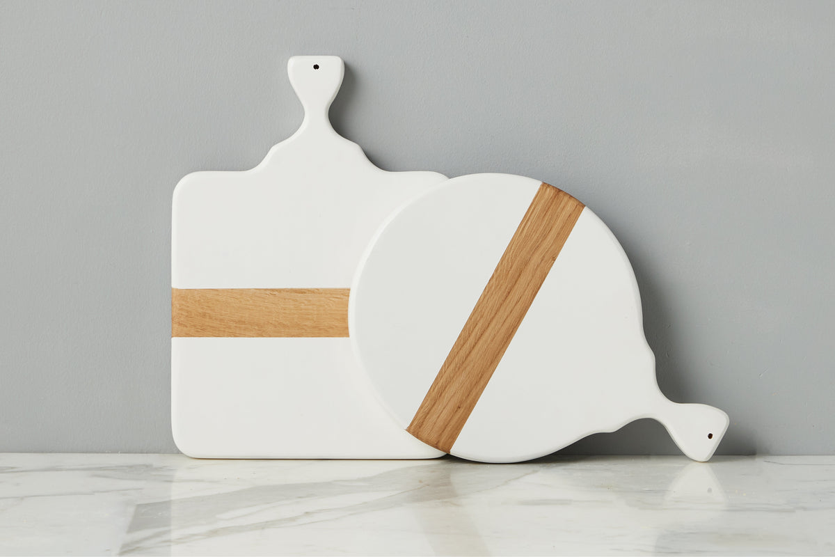 Mod Cheese Board, Small Rectangle, White