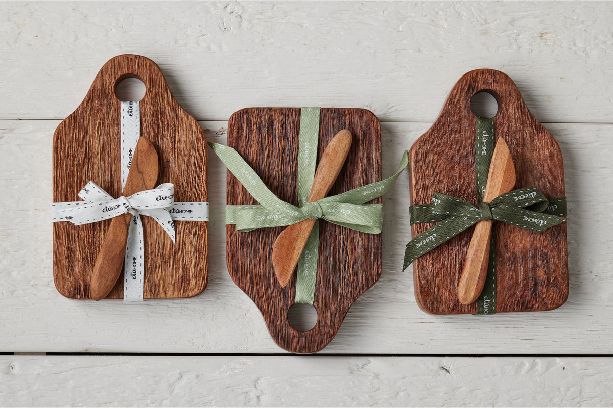 Mini Appetizer Board, Natural, Spruce Ribbon