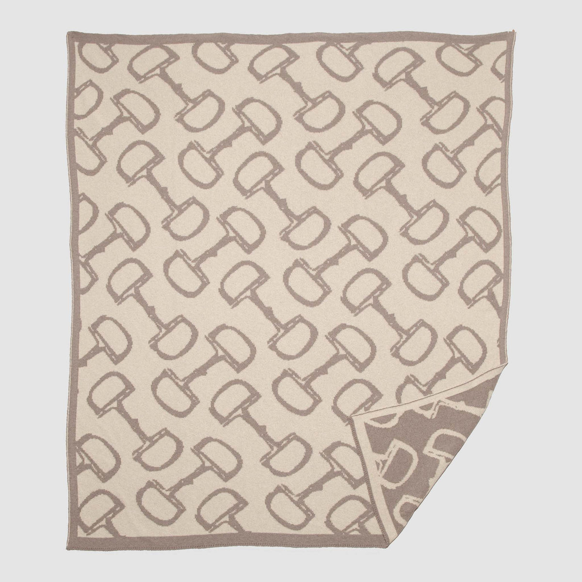 in2green Eco Throw Reversible Bits - Sustainable Knit Equestrian Throw Blanket 655646731841 BL02RB4