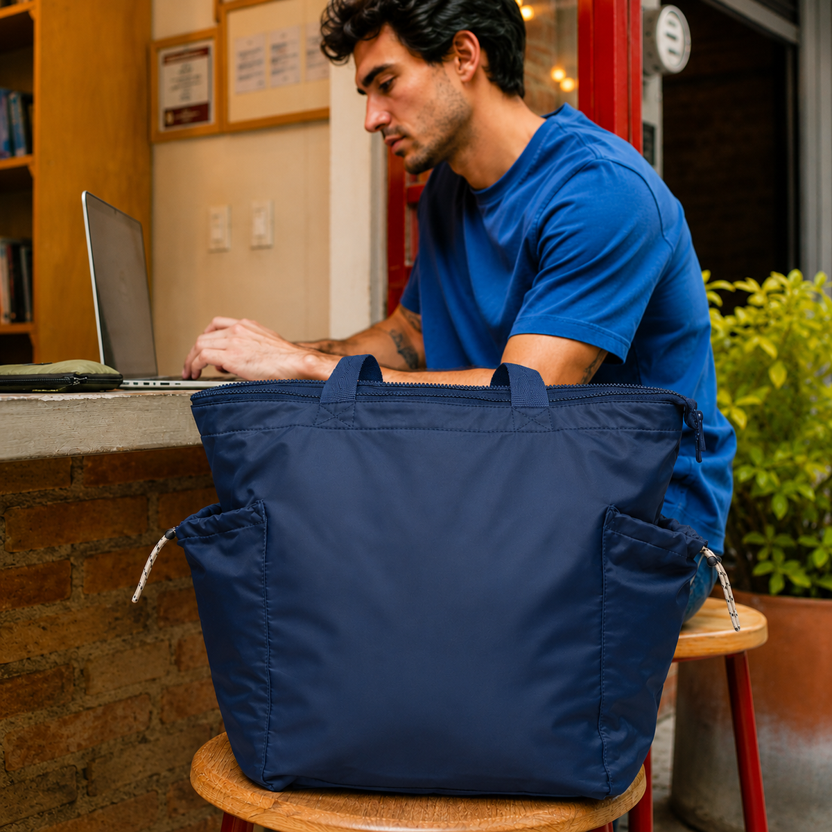 THE RIPPLE TOTE BAG // NAVY SEAL