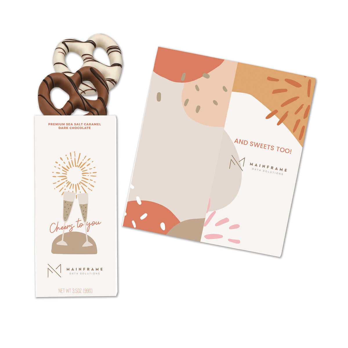 Full-Color Custom Sweeter Cards with Chocolate Dipped Pretzels